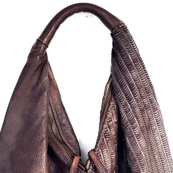 Johnny Was  RARE Taupe Slouchy Leather Bag - Picture 9 of 15